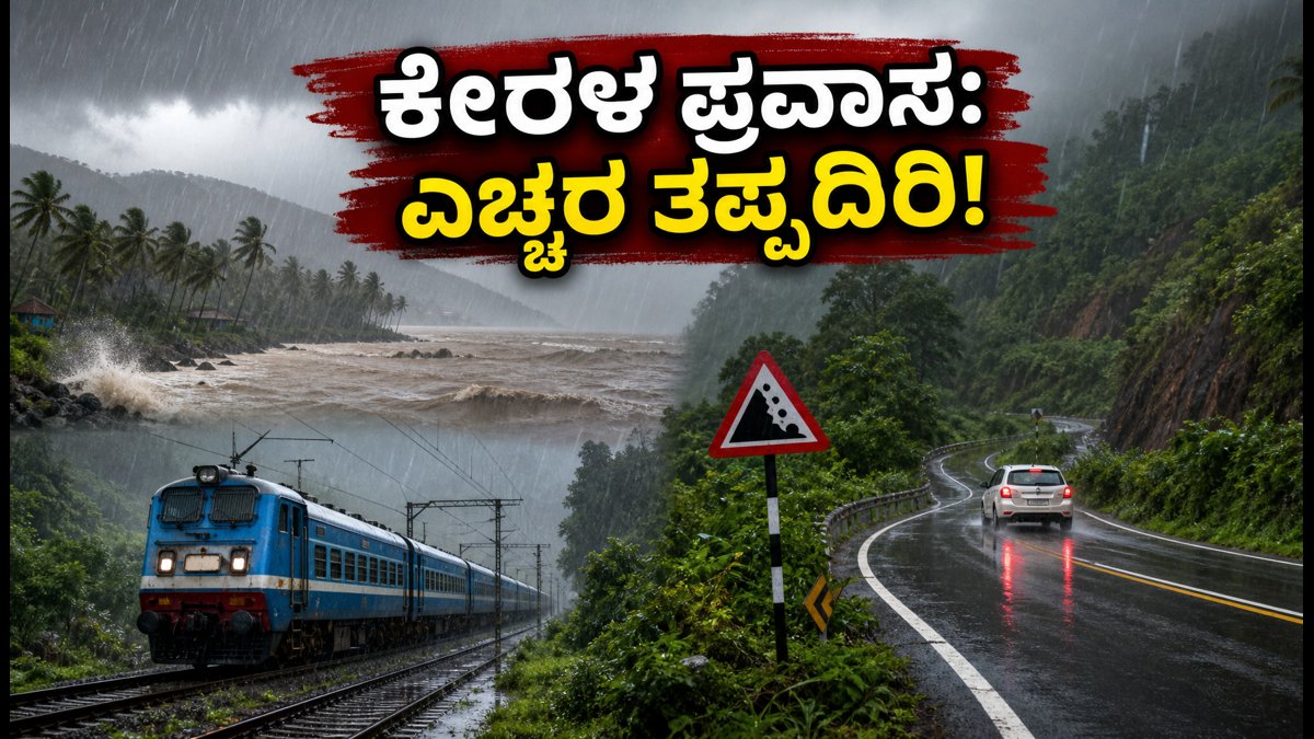 ಕೇರಳ ಪ್ರವಾಸಕ್ಕೆ ಪ್ಲ್ಯಾನ್ ಮಾಡಿದ್ದೀರಾ? ಈ ಜಿಲ್ಲೆಗಳಲ್ಲಿ ಮಳೆ ಅಬ್ಬರ, ಪ್ರಯಾಣಿಕರಿಗೆ ಎಚ್ಚರಿಕೆ