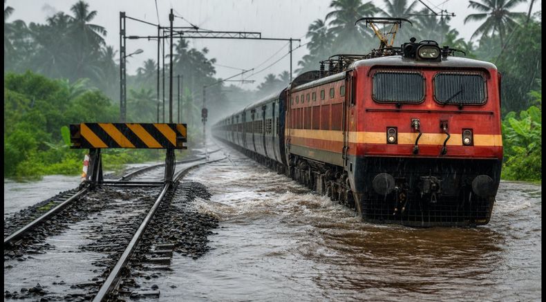 കനത്ത മഴയിൽ കേരള ട്രെയിൻ ഗതാഗതം താളം തെറ്റി; രാജധാനി ഉൾപ്പെടെ വഴിതിരിച്ചുവിട്ടു, യാത്രക്കാർ അറിയാൻ
