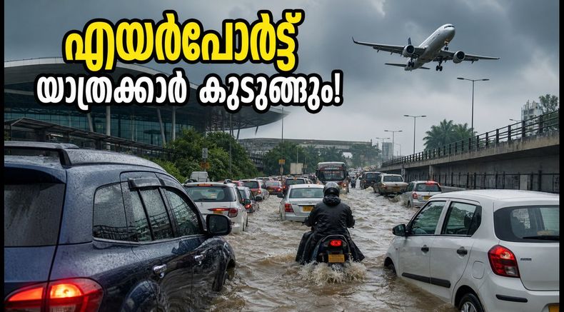 ബെംഗളൂരുവിൽ മഴക്കെടുതി; എയർപോർട്ട് യാത്രക്കാർ കുടുങ്ങും, 90 മിനിറ്റ് അധികം കരുതുക!