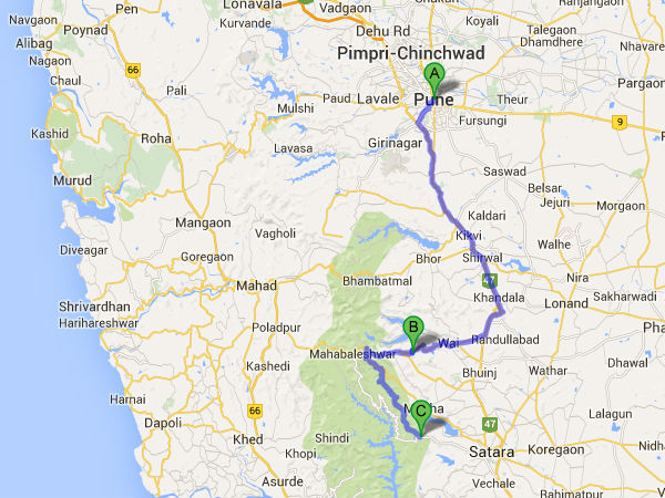 യാത്രയുടെ മാപ്പ്