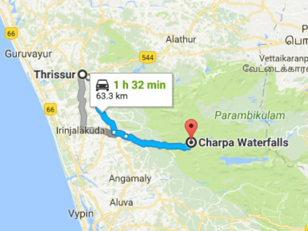 ചാര്‍പ്പ വെള്ളച്ചാട്ടം-എത്തിച്ചേരാന്‍