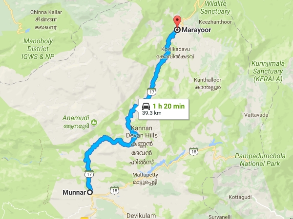 മറയൂരിലെത്താന്‍