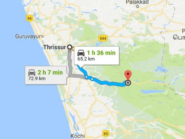 വാഴച്ചാല്‍ വെള്ളച്ചാട്ടം-എത്തിച്ചേരാന്‍ 