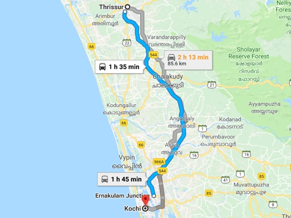 തൃശൂരില്‍ നിന്നും കൊച്ചിയിലേക്ക്