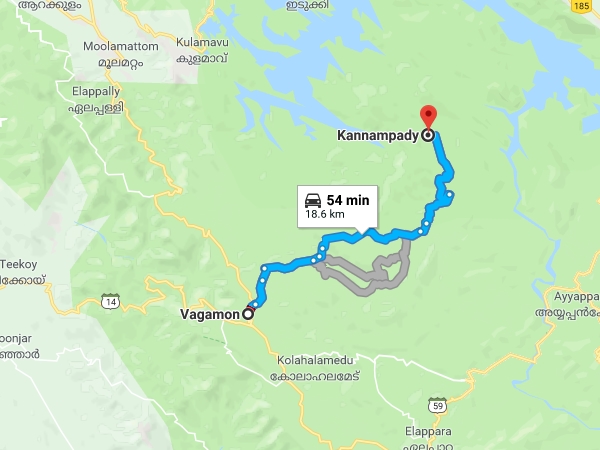 വാഗമണ്ണില്‍ നിന്നും ഏഴാം നമ്പര്‍ റോഡ് വഴി
