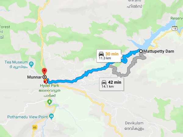 മൂന്നാറില്‍ നിന്നും മാട്ടുപെട്ടിയിലേക്ക്