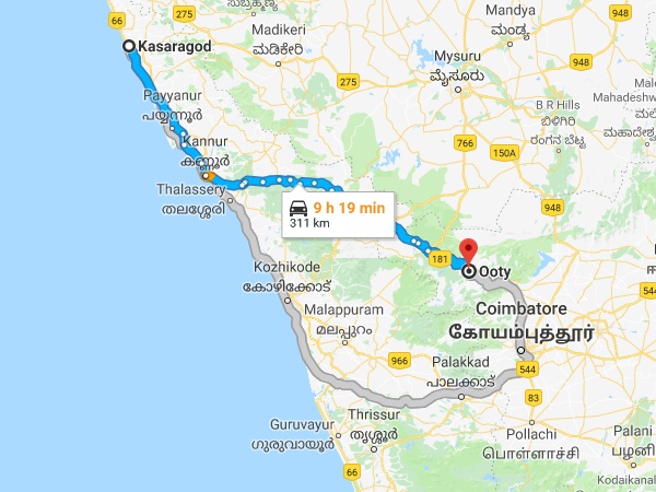 കാസർകോട്-ഊട്ടി