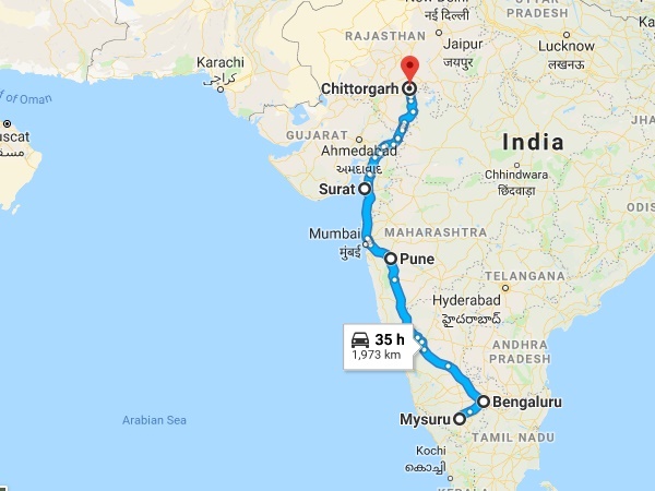 അഞ്ച് സംസ്ഥാനങ്ങളിലൂടെ