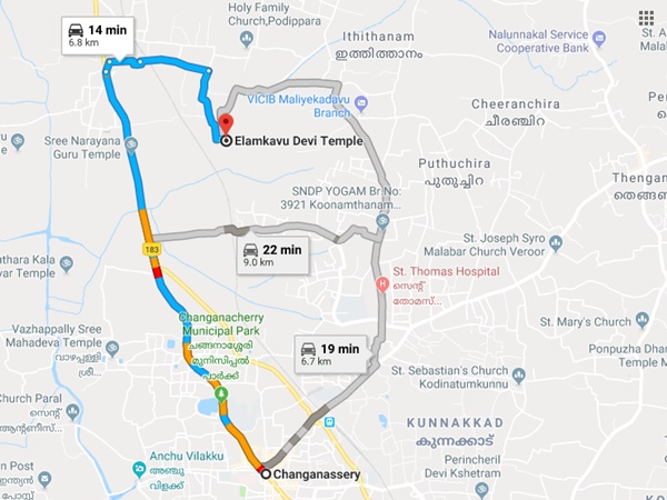 ക്ഷേത്രത്തിൽ എത്താൻ