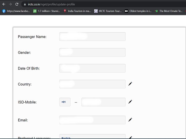 Update Registered Mobile Number On IRCTC Update Registered Mobile Number On IRCTC