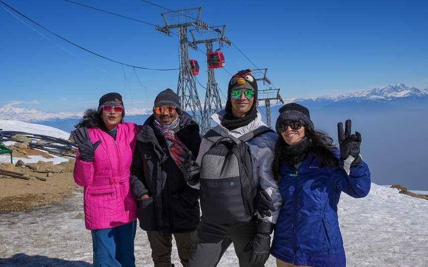 Stunning Pics of Tourists at Gulmarg Ski Resort after snowfall