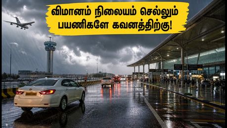 சென்னை விமான நிலையம் செல்லும் பயணிகளே கவனத்திற்கு! இன்று மாலை மழை எச்சரிக்கை.. பயண நேரத்தை முன்கூட்டியே திட்டமிடுங்கள்!