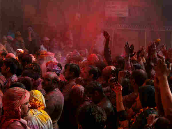 ஹோலி கொண்டாட்டங்கள்- பங்கே பிஹாரி கோயில்: 