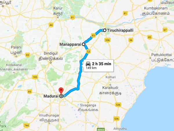 திருச்சி - மணப்பாறை - மதுரை திருச்சி - மணப்பாறை - மதுரை