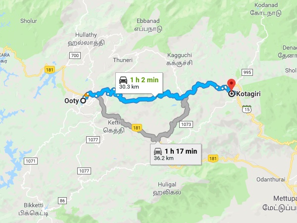கோத்தகிரி - ஊட்டி கோத்தகிரி - ஊட்டி