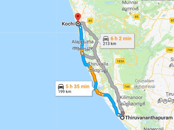 திருவனந்தபுரம் - கொச்சி திருவனந்தபுரம் - கொச்சி