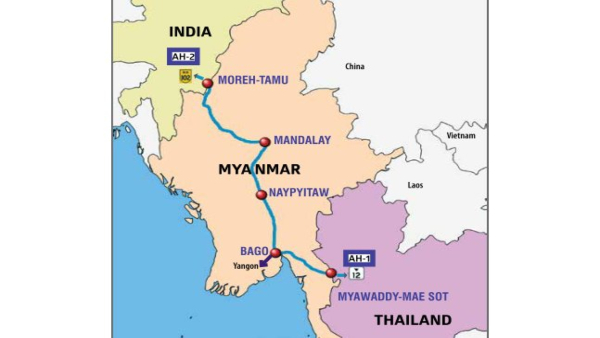 trilateralhighwaylinkingindiamyanmar map trilateralhighwaylinkingindiamyanmar map