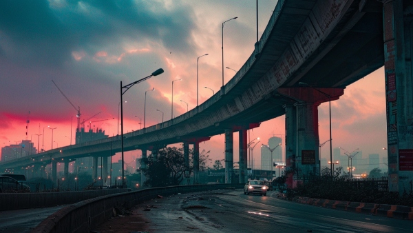 Flyover and metro bridge
