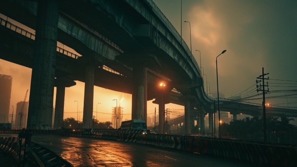 Flyover and metro bridge