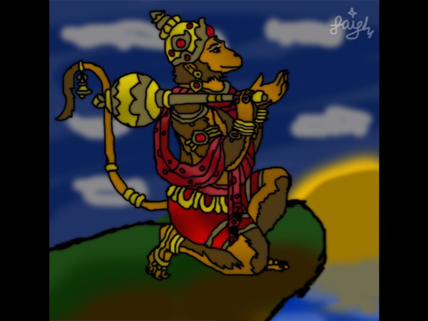 13. లంక నుండి తిరిగి వస్తున్న హనుమంతుడు