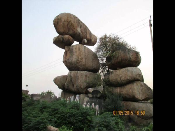 గుట్ట పై భాగంలో