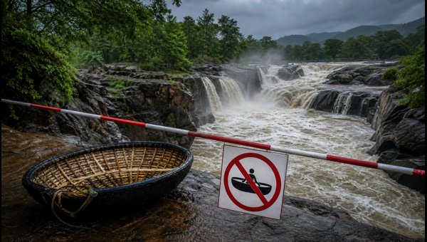 Hogenakkal Falls Water Flow Alert: Travel Restrictions, Coracle Ban, and Safety Tips for Tourists 2026 Hogenakkal Falls Water Flow Alert: Travel Restrictions, Coracle Ban, and Safety Tips for Tourists 2026